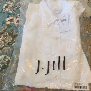 J.Jill easy linen shirt large white